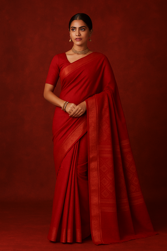 Red Threads of Tradition: Power Dressing with Handcrafted Sarees & Jewellery