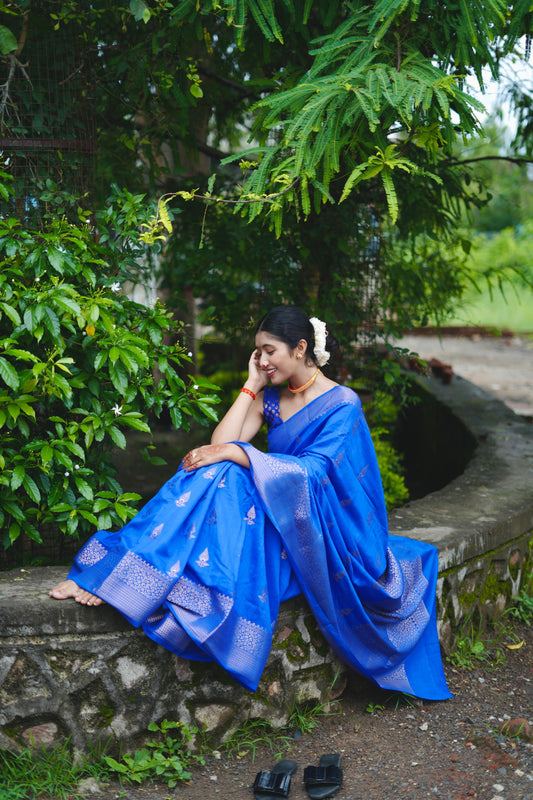Royal Blue Elegance: Regal Handlooms & Tribal Decor for Prosperity This Navratri