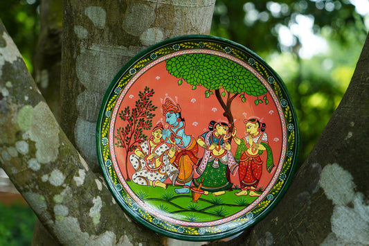 Handcrafted Pattachitra Wooden Wall Hanging | Traditional Odisha Folk Art Wall Decor