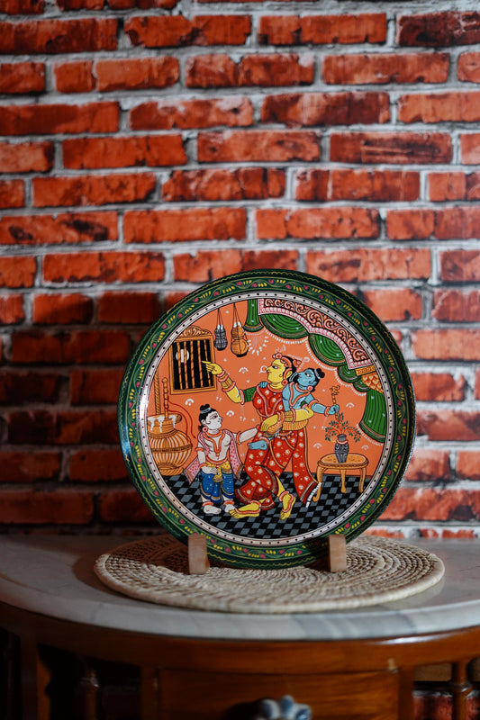 Handcrafted Pattachitra Wooden Wall Hanging | Traditional Odisha Folk Art Home Decor