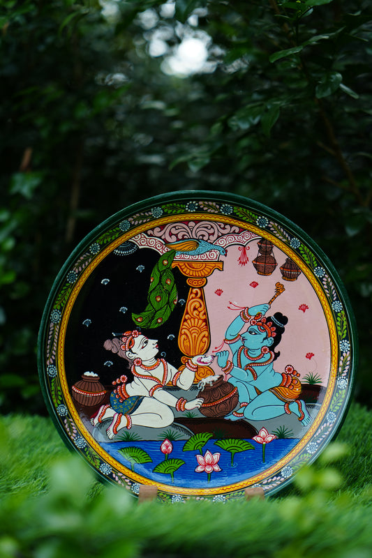 Handcrafted Pattachitra Wooden Wall Hanging | Traditional Odisha Folk Art Decor