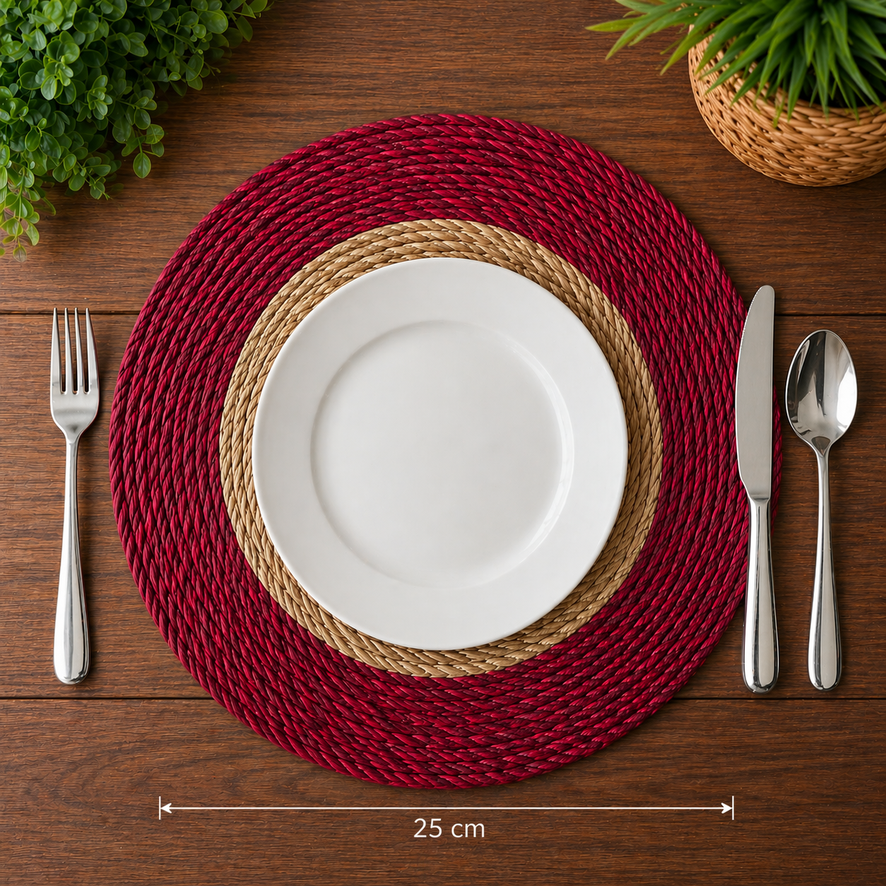 Handcrafted Sabai Grass Table Mat | Eco-Friendly Round Dining Placemat