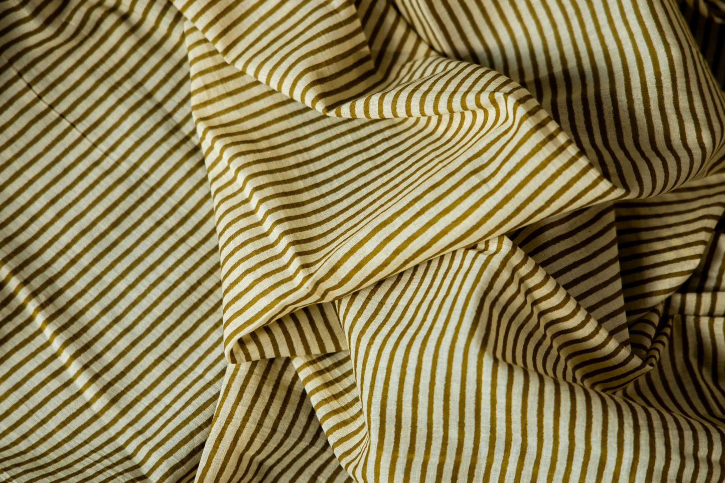 Bagru Handloom Mul Mul Cotton Saree – Beige Block Print with Blouse
