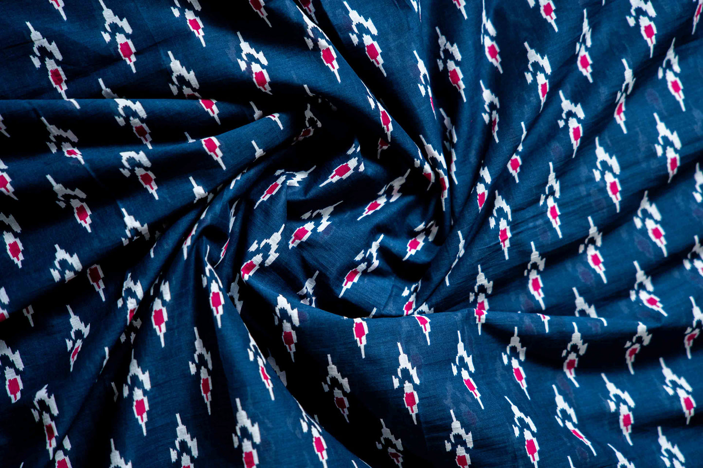 Bagru Handloom Mul Mul Cotton Saree – Black Block Print