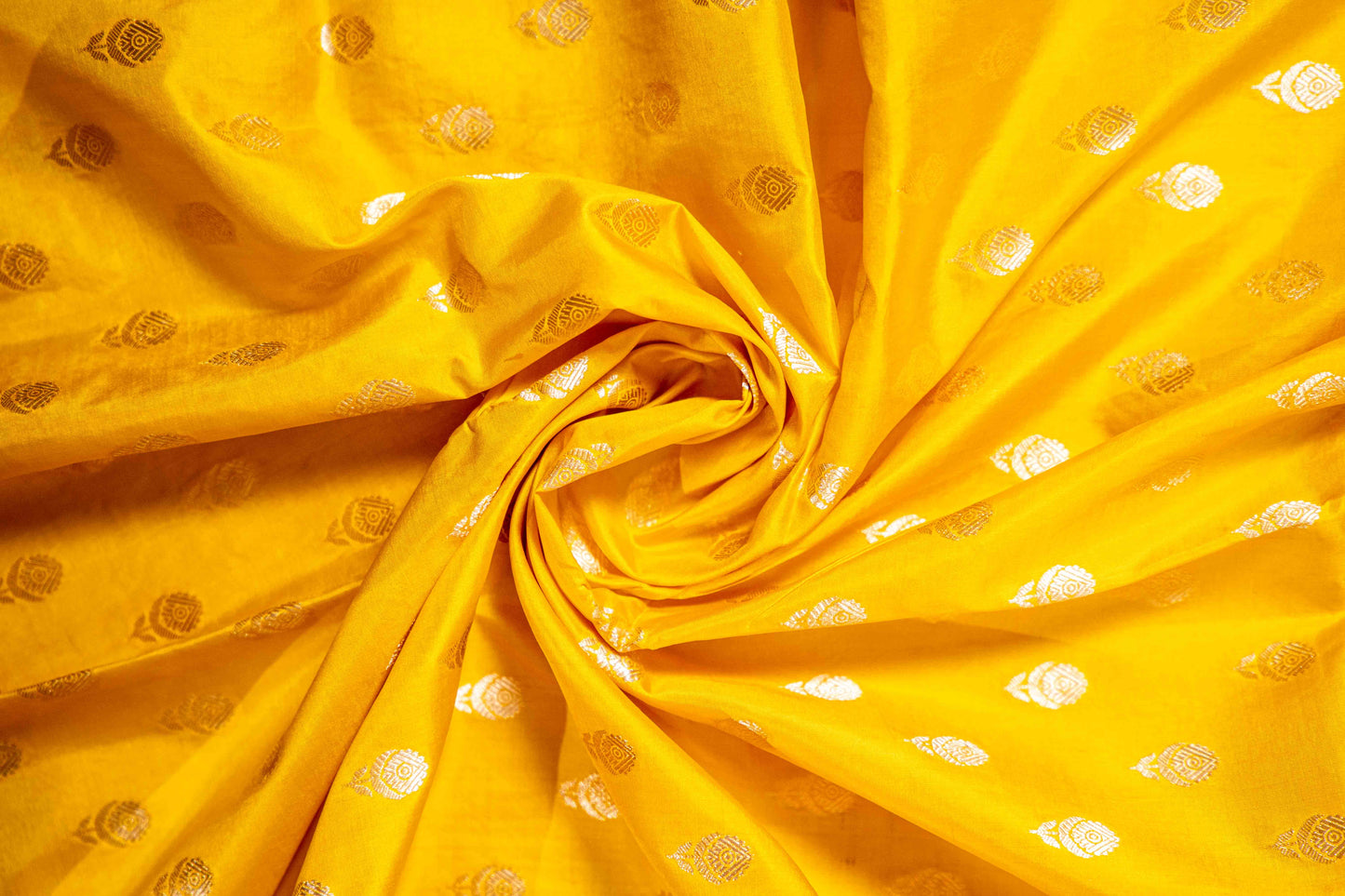 Pure Katan Banarasi Silk Saree With Small Motif - Atulyakarigari