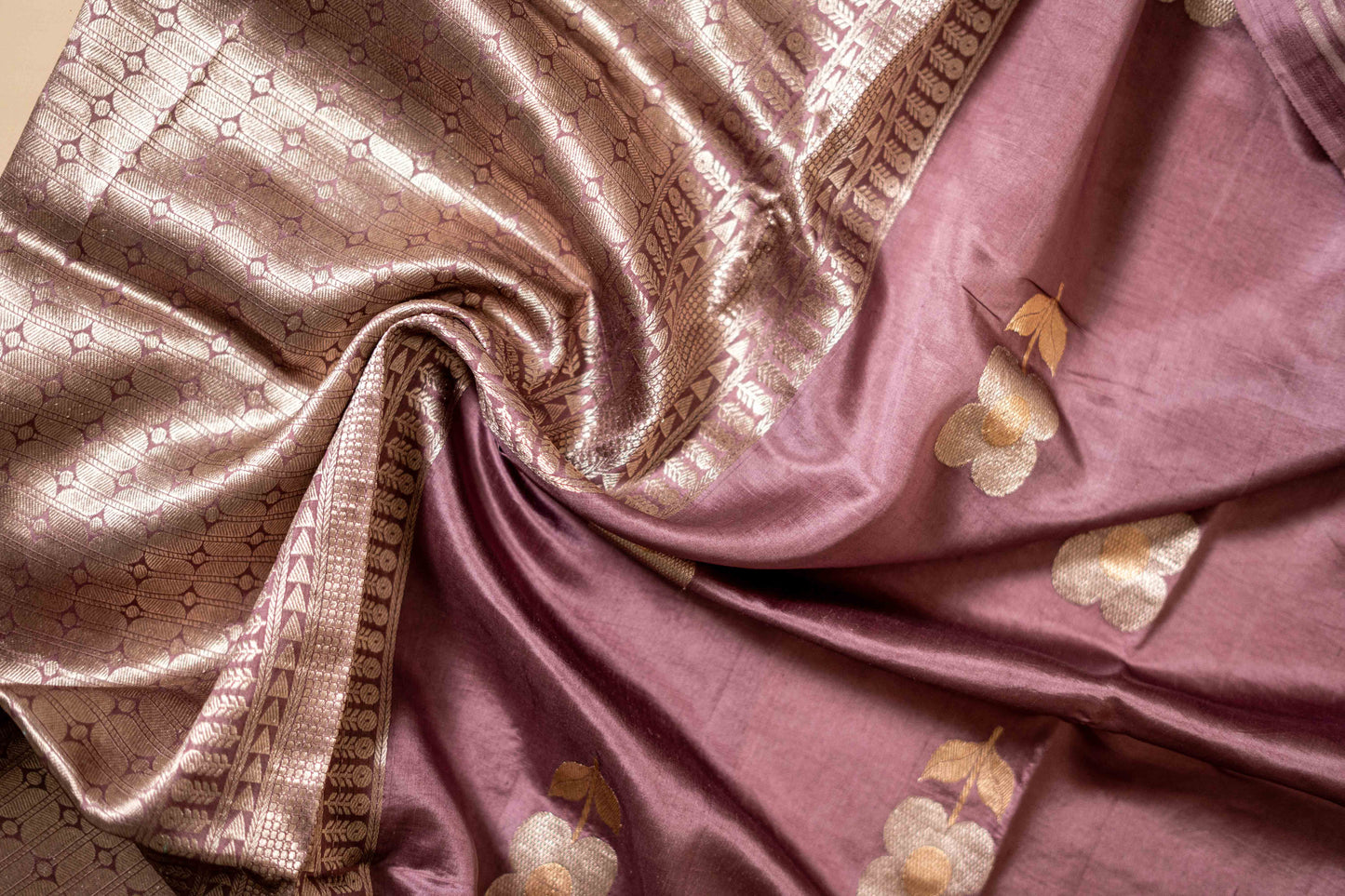 Pure Kora Silk with Flower Motif