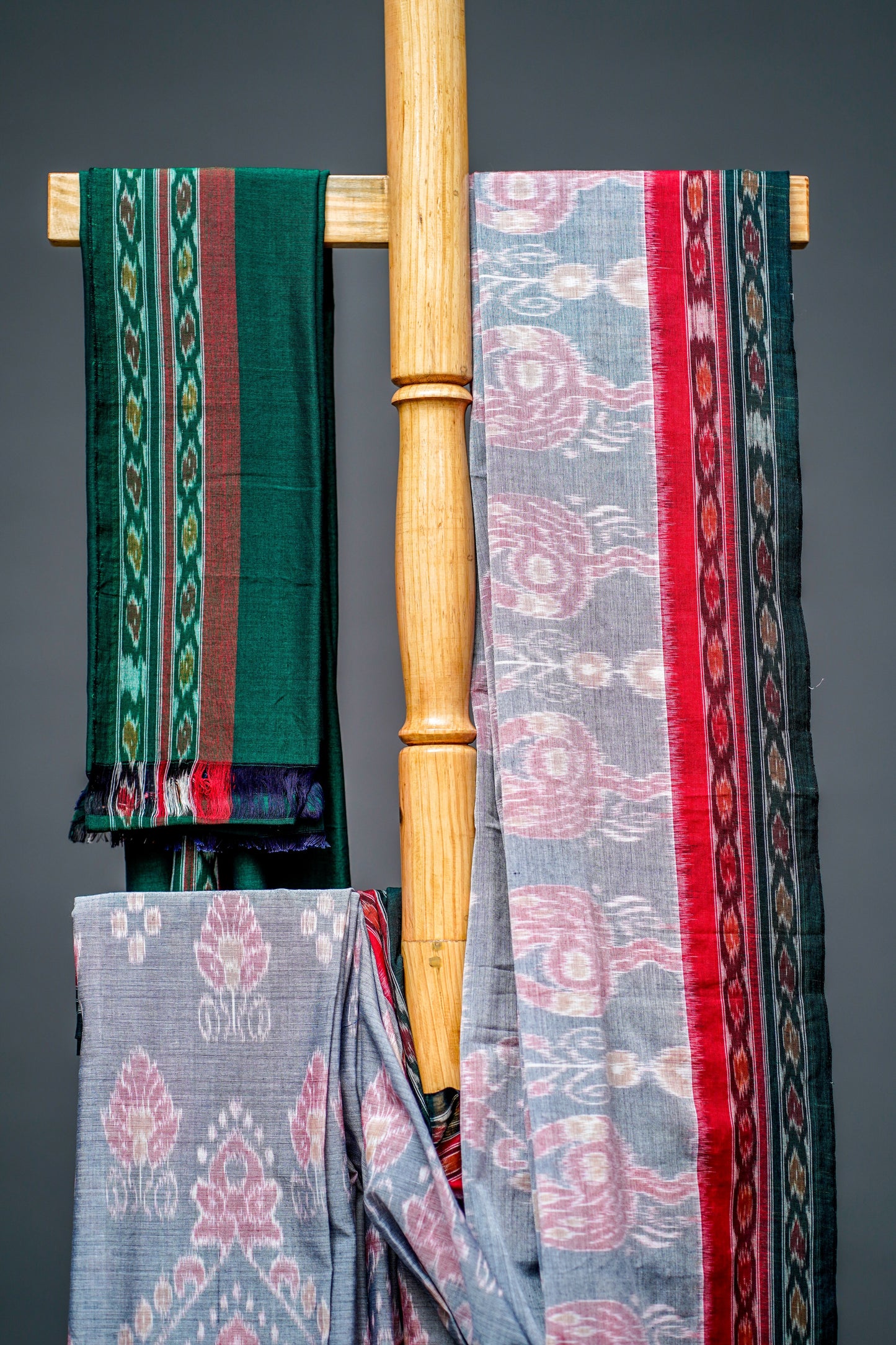 Sambalpuri Cotton(Soft Grey Body with Light Pink and Off-White )