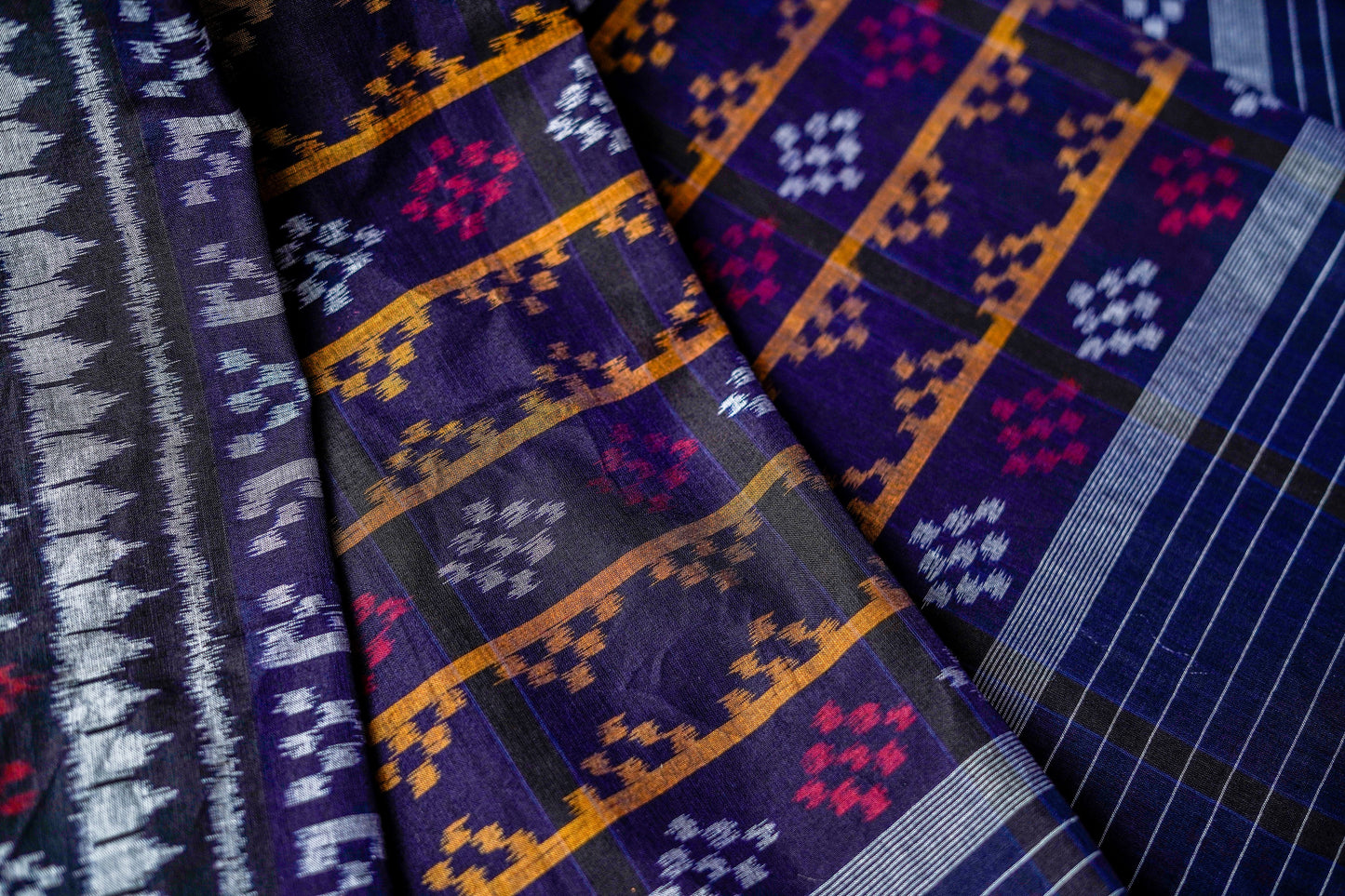 Sambalpuri Cotton( Black Base with Teal)