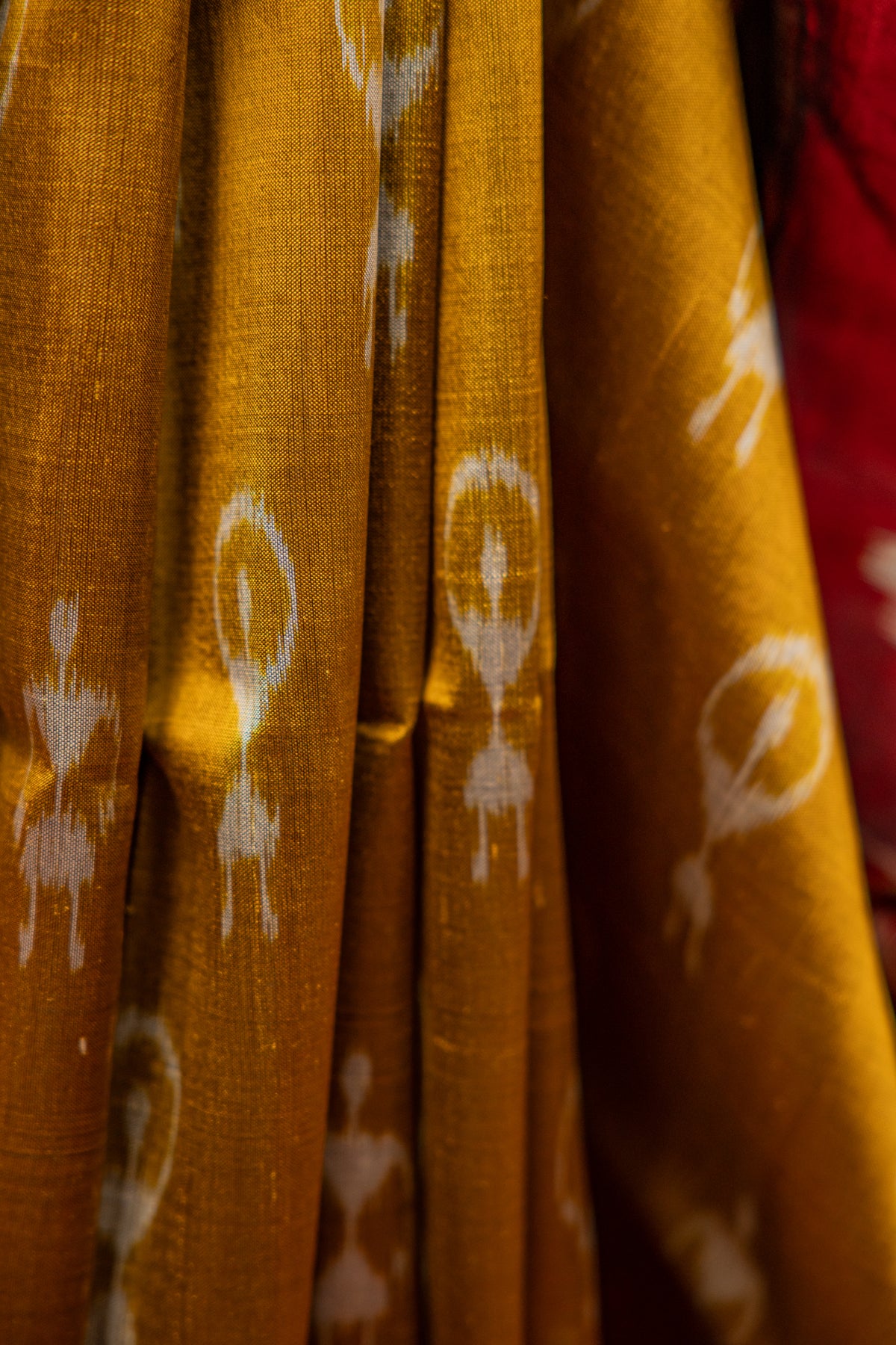Olive Green Khandua Silk Saree with Tribal Doll & Kumbha Motifs | Odisha Handloom