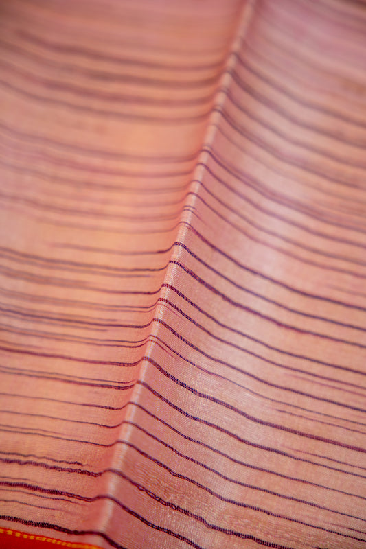 Metallic Rose Gold/Mauve Tussar Silk Dupatta