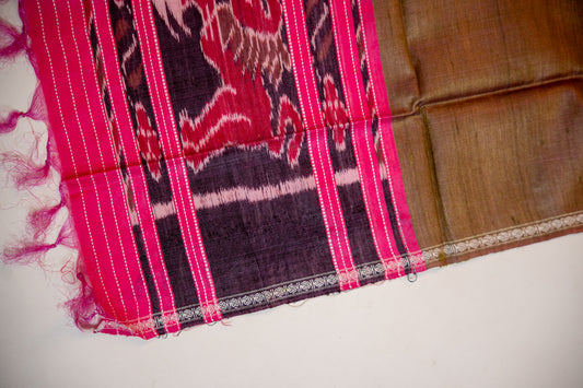 Antique Dull Gold/Beige Tussar Silk Dupatta