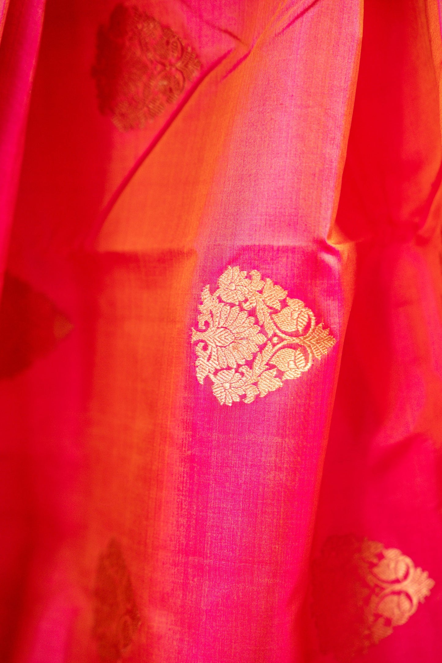 Pink Pure Katan Silk Banarasi Saree with Betel Leaf Motifs & Intricate Zari Border - Atulyakarigari