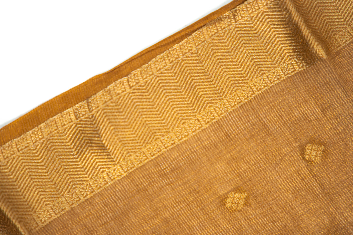 Mocha Brown Diamond Zari Booti Banarasi Moonga Silk Dupatta