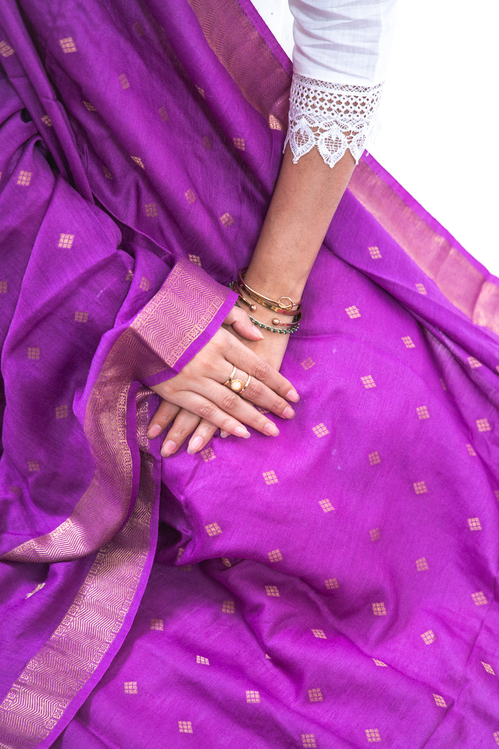 Plum Diamond Zari Booti Banarasi Moonga Silk Dupatta