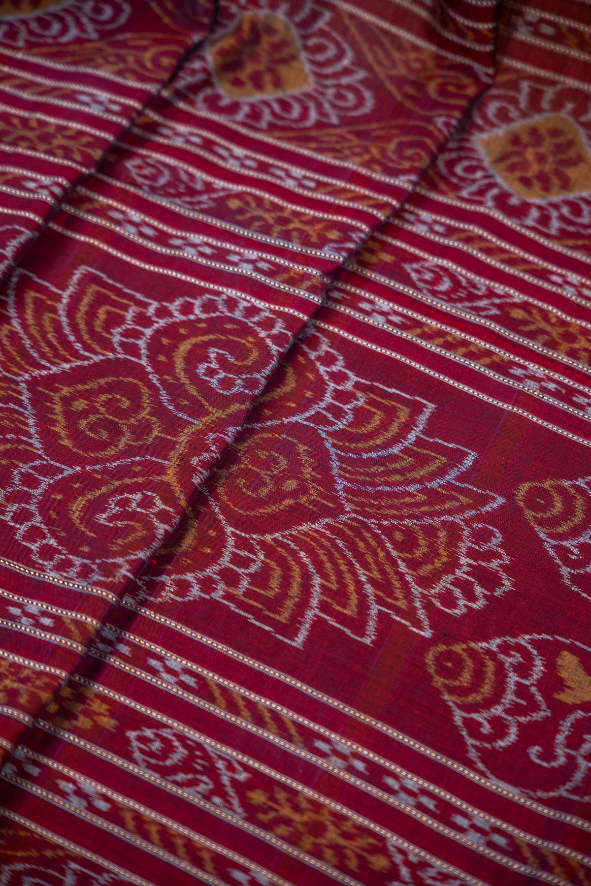 Deep Sea Green Sambalpuri Cotton Handloom Saree with Traditional Ikat Motifs | Atulyakarigari