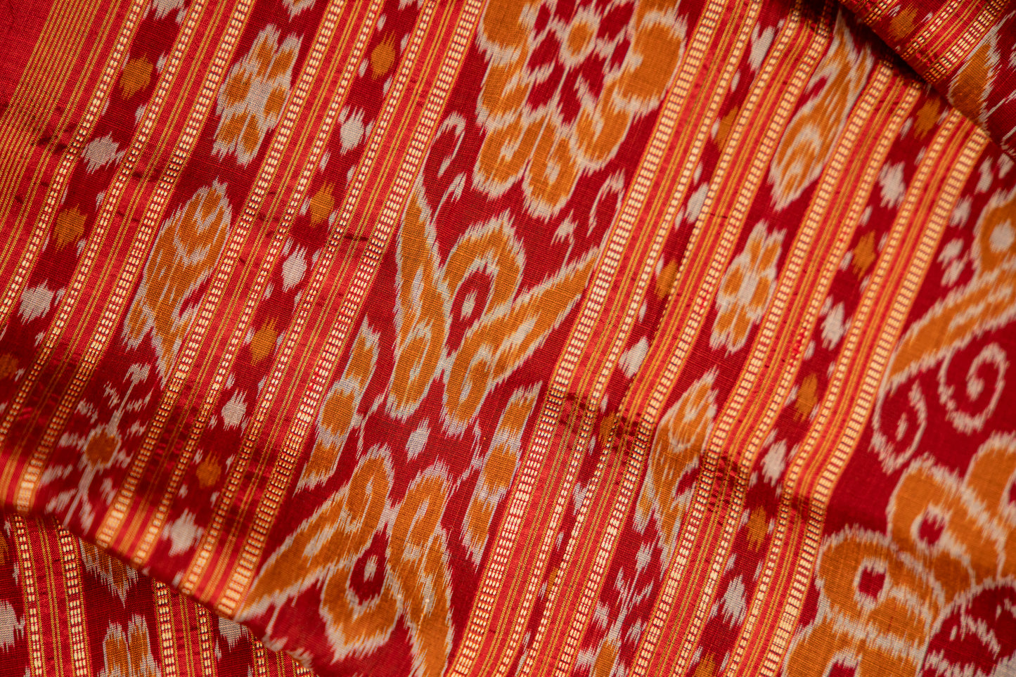 Parrot Green Khandua Silk Saree with Saura Tribal Ikat Motifs | Odisha Handloom