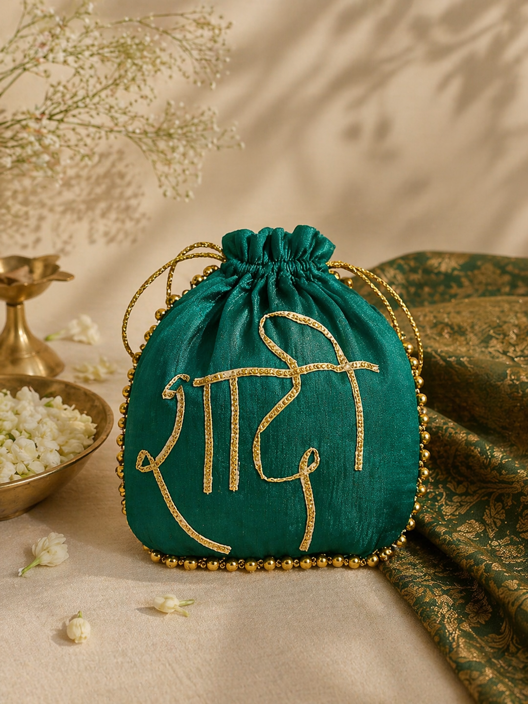 Green wedding potli