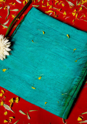 Pure Raw Silk Fabrics | Turquoise Blue | Handwoven