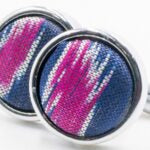 Navy Blue Ikat Tie and Cufflink Set