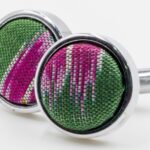 Sap Green Ikat Tie and Cufflink Set