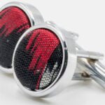 Black Ikat Tie and Cufflink Set