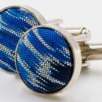 Royal Blue Ikat Tie and Cufflink Set