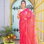 Hand Dyed - Pure Pink - Georgette - Chikankari Saree