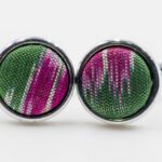Sap Green Ikat Tie and Cufflink Set