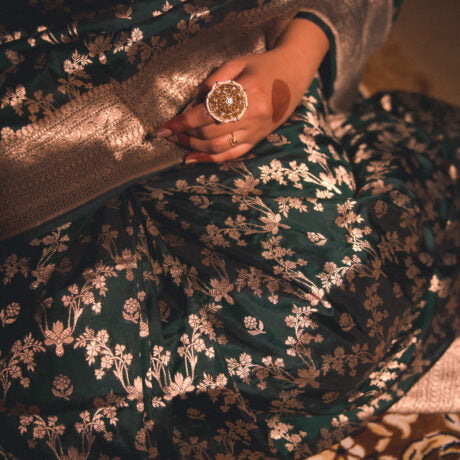 Banarsi Saree Green -Hand woven