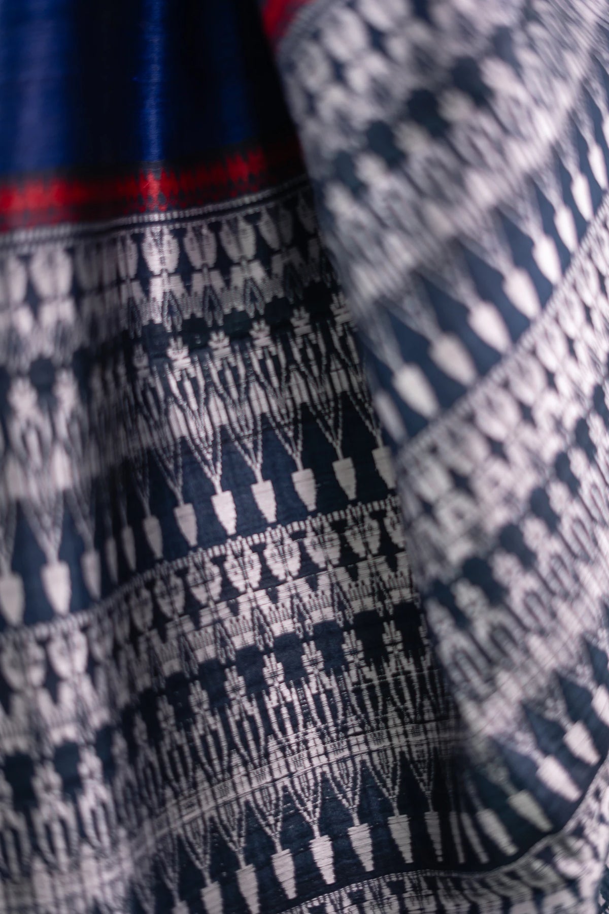 Royal Blue Temple Border Tussar Saree image 8