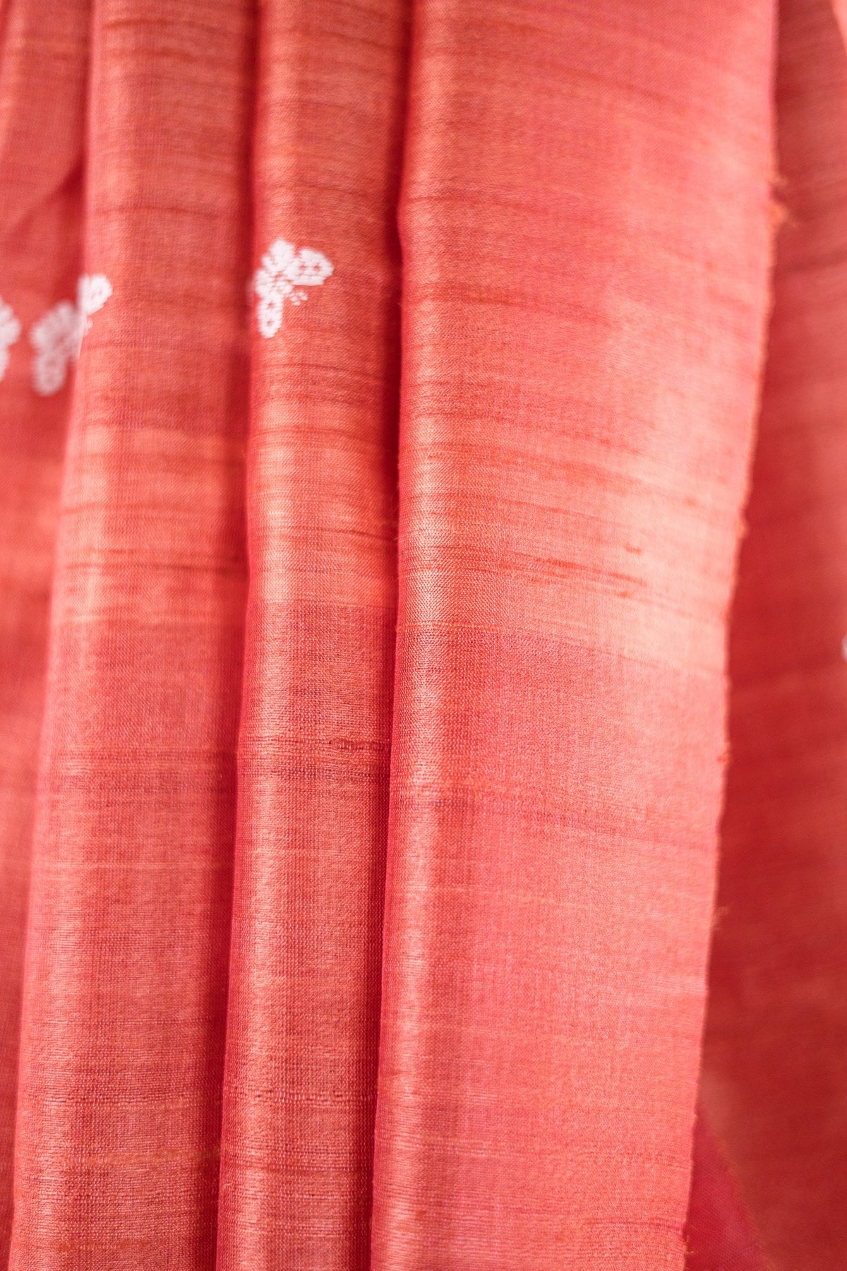 Rust Orange Butterfly Tussar Saree
