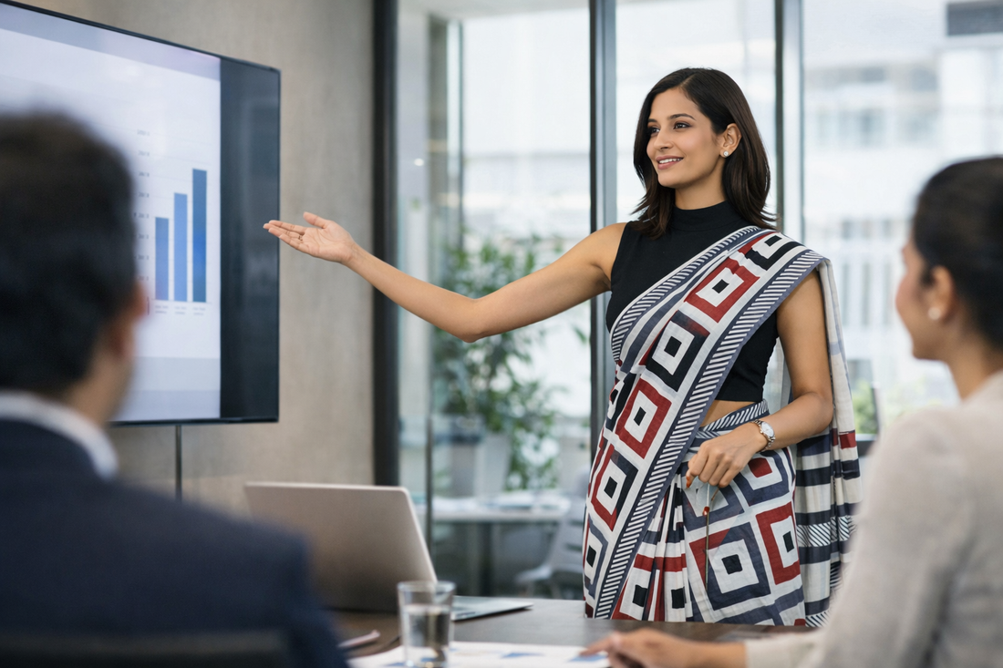 Why Handloom Sarees Belong in the Modern Workplace
