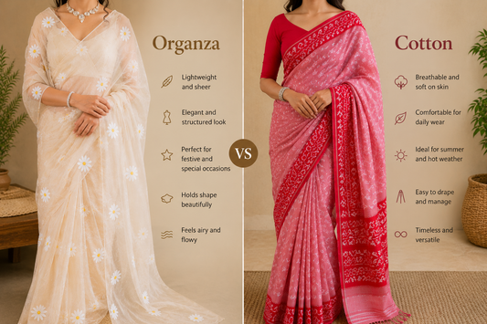 Organza saree and cotton saree