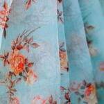 Hand dyed pure sea green organza saree