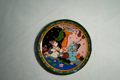 Handcrafted Pattachitra Wooden Wall Hanging | Traditional Odisha Folk Art Decor