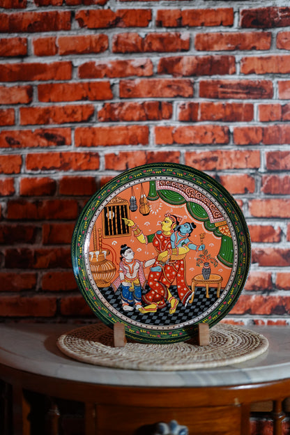 Handcrafted Pattachitra Wooden Wall Hanging | Traditional Odisha Folk Art Home Decor
