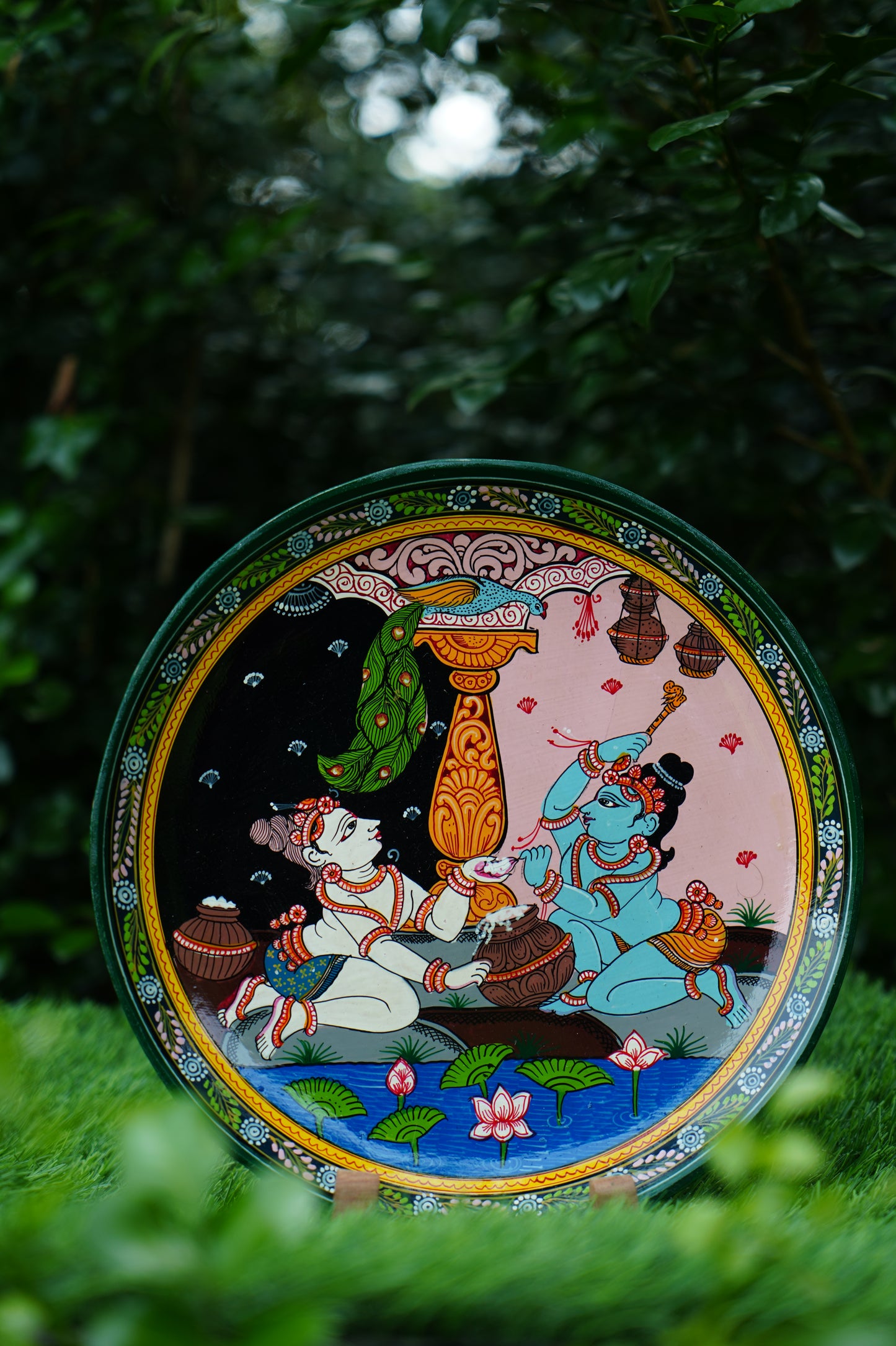 Handcrafted Pattachitra Wooden Wall Hanging | Traditional Odisha Folk Art Decor