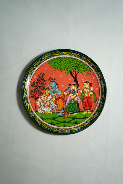 Handcrafted Pattachitra Wooden Wall Hanging | Traditional Odisha Folk Art Wall Decor