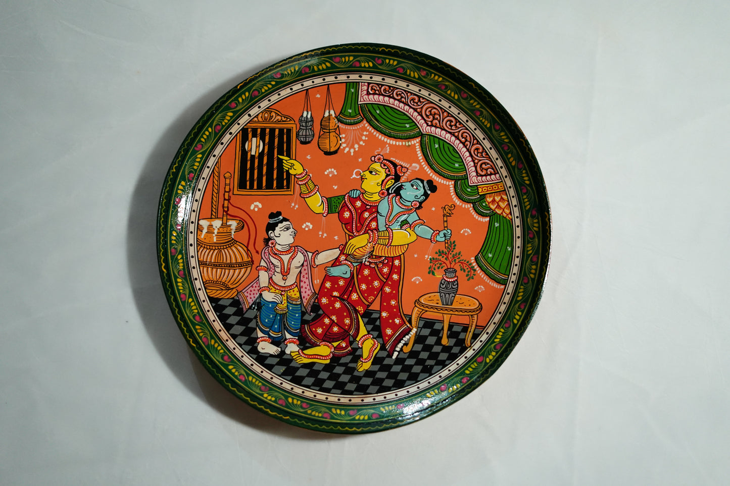 Handcrafted Pattachitra Wooden Wall Hanging | Traditional Odisha Folk Art Home Decor