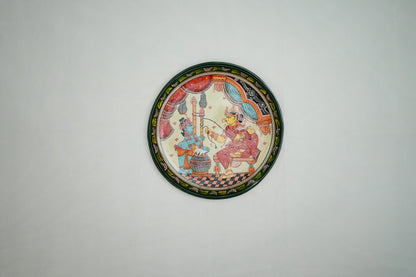 Handcrafted Pattachitra Wooden Wall Plate | Traditional Odisha Folk Art Home Decor (10x10 Inch)