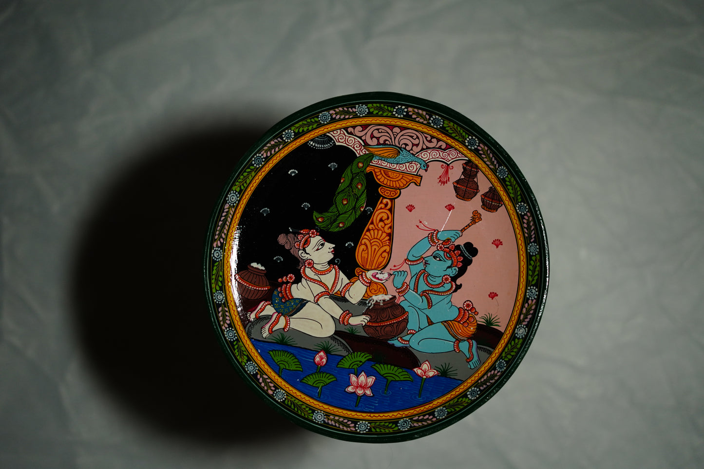 Handcrafted Pattachitra Wooden Wall Hanging | Traditional Odisha Folk Art Decor