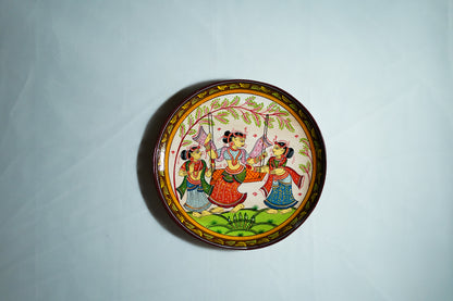 Handcrafted Pattachitra Wooden Decorative Plate | Traditional Odisha Folk Art Wall Decor