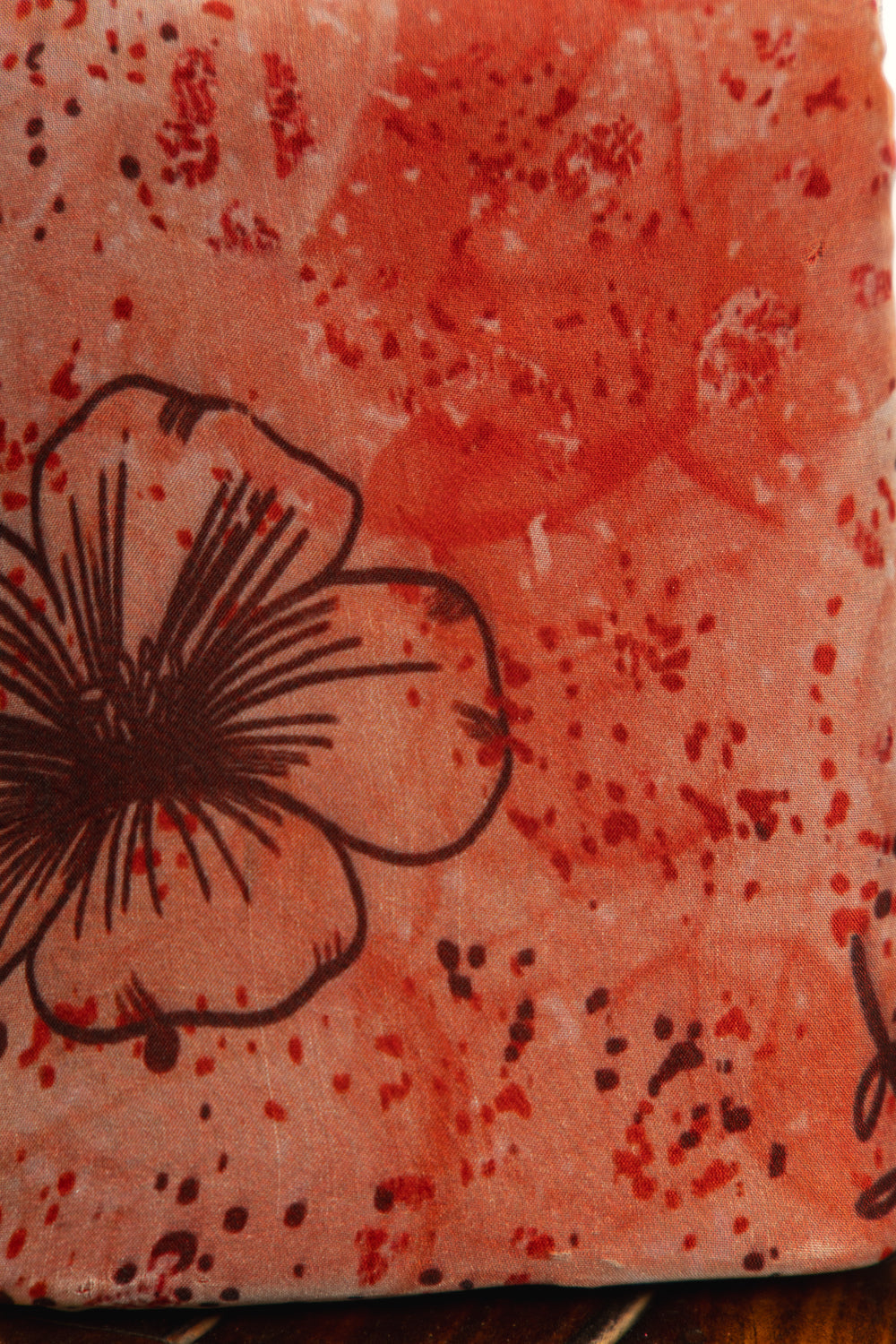 Coral Red Floral Print Structured Box Clutch - view 3