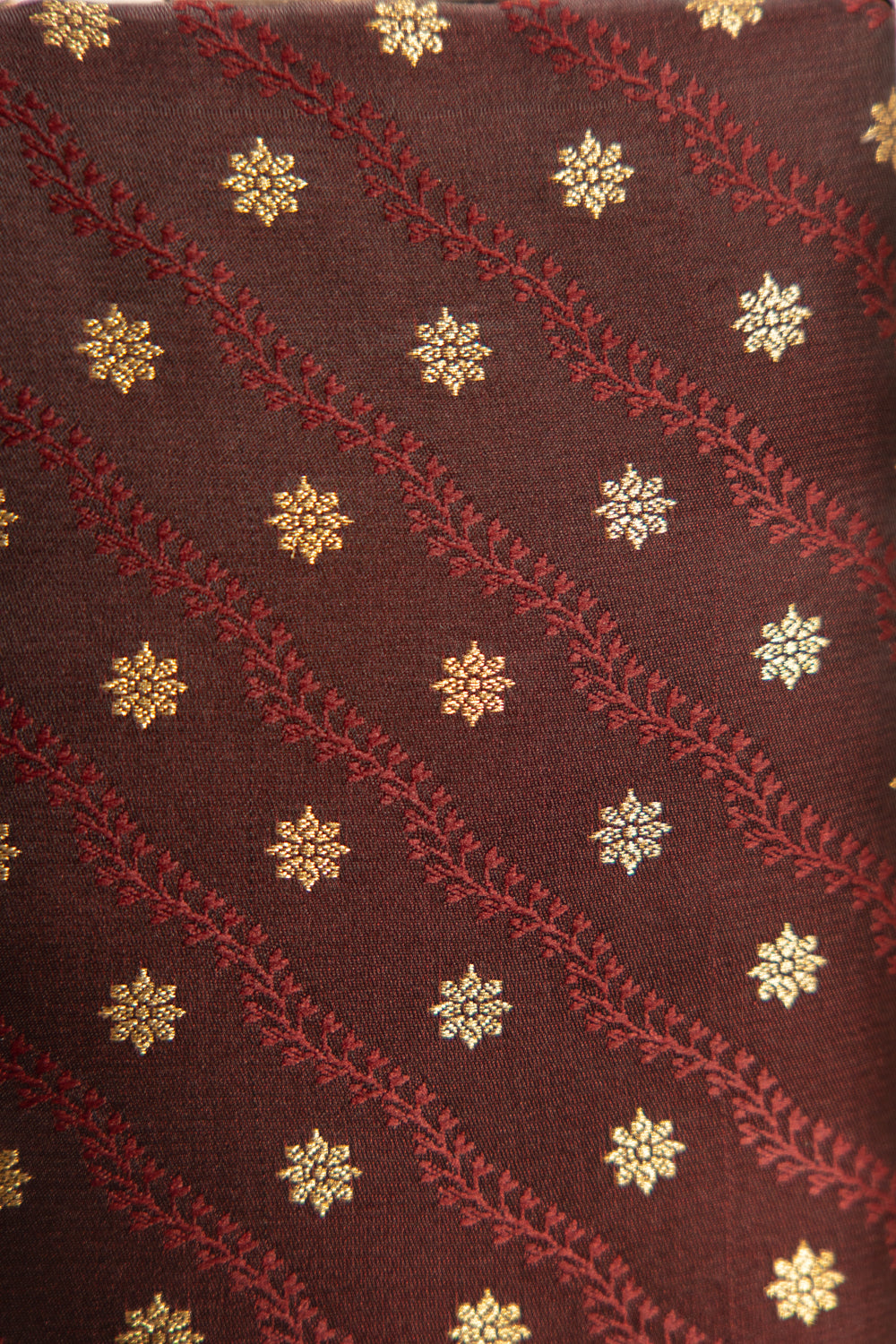 Deep Maroon Banarasi Brocade Clutch Bag - view 3