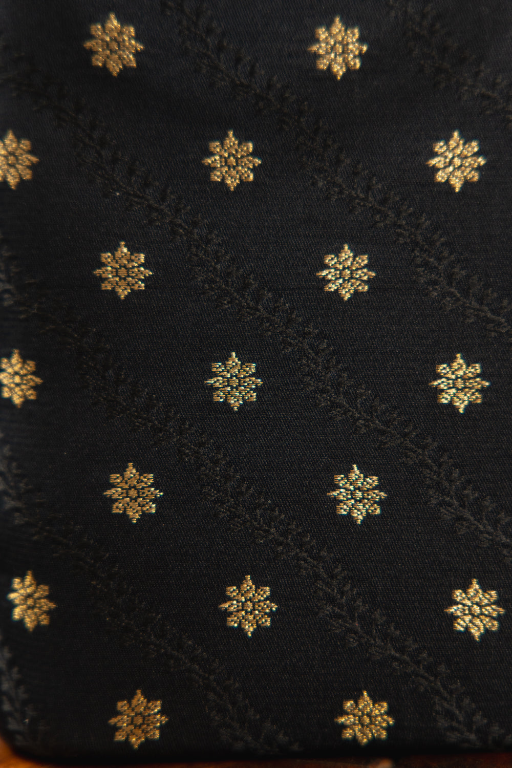 Jet Black Woven Banarasi Brocade Clutch Bag - view 4