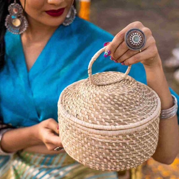 Round Utility Box (Sabai Grass)