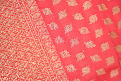 Crimson Red Leaf Booti Banarasi Dupatta