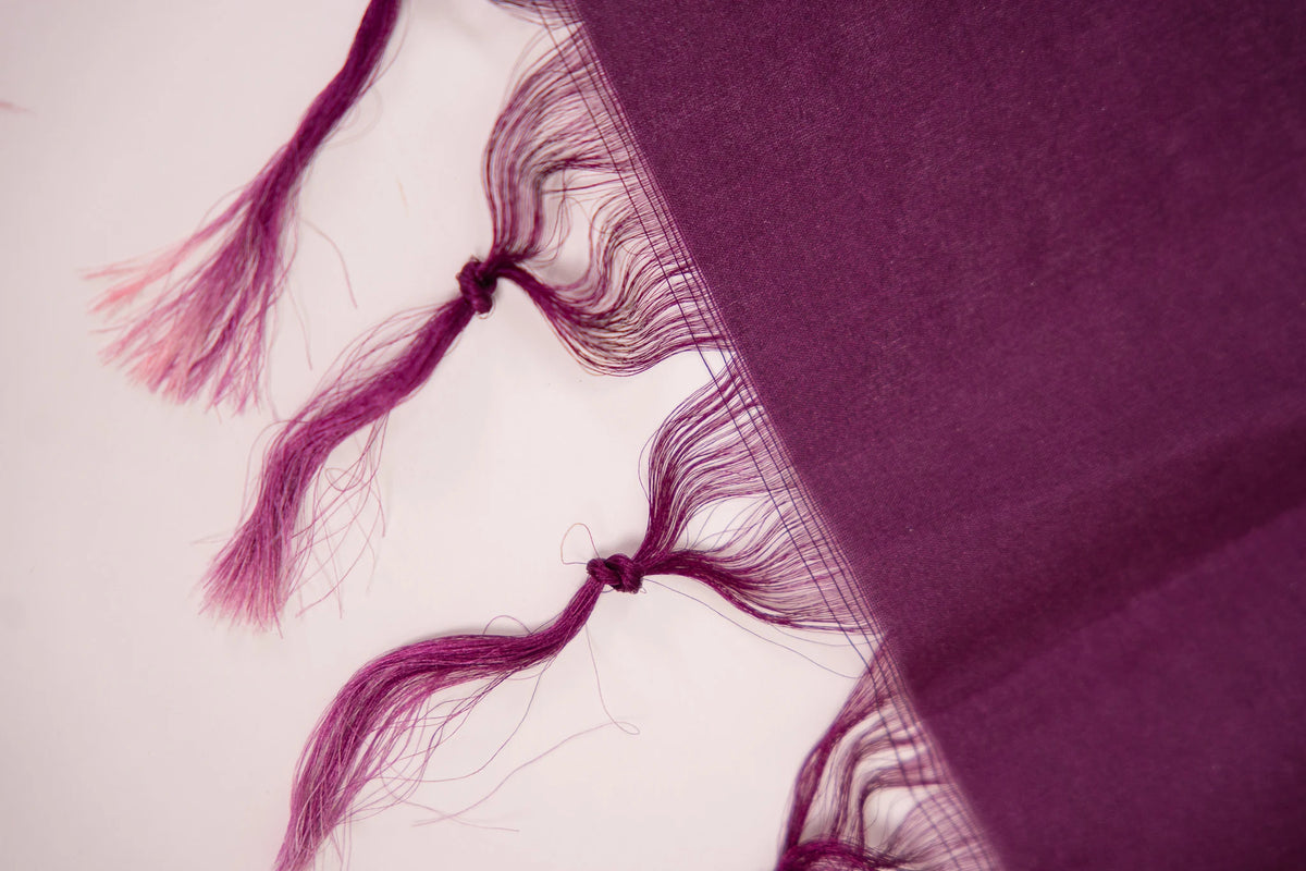 Deep Purple Leaf Motif Banarasi Dupatta