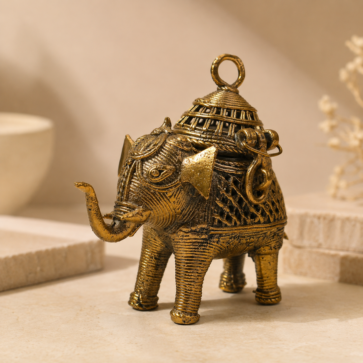 Dhokra box elephant