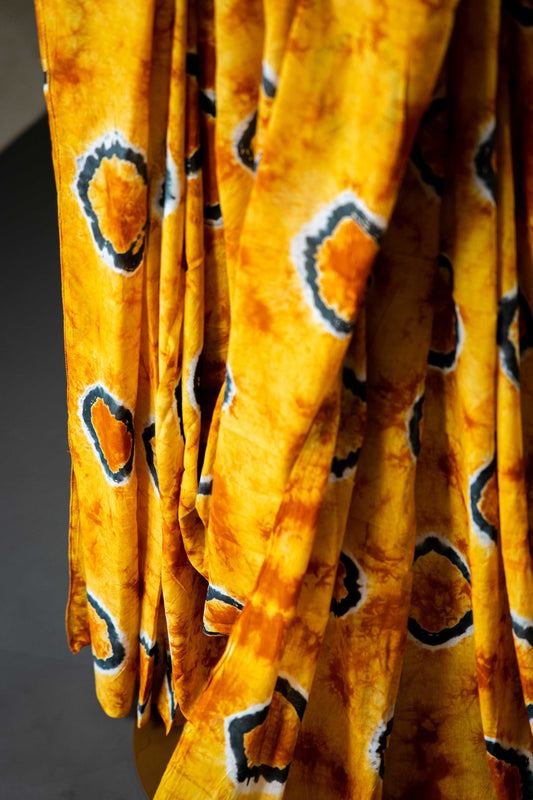 Bagru Handloom Mul Mul Cotton Saree – Authentic Block Print - Atulyakarigari